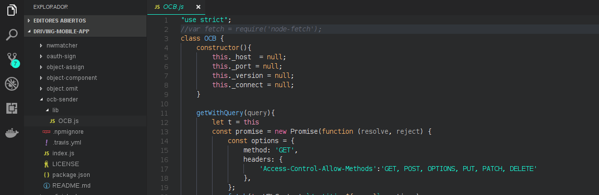 OCB-sender usage in Mobile Apps